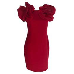Marchesa Erstaunliches rotes Nachtseidenkleid Kleid aus Seide