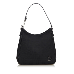 Fendi B Fendi Black Canvas Fabric Zucca Shoulder Bag Italy