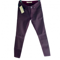 Burberry New skinny jeans with burgundy coating