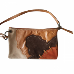 Coccinelle leather and suede pouch