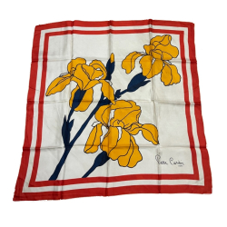 Pierre Cardin Écharpe en sergé de soie à motif floral abstrait
