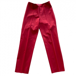 Max Mara Élégant et lumineux ! Pantalon Max Mara en coton rouge, avec de beaux détails.
