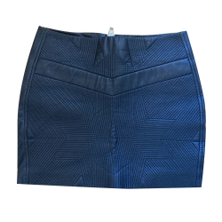 Iro Geometric etched leather skirt