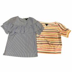 J.Crew Duo of striped cotton tops