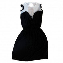 Bel Air Black and white silk dress, Barrie model