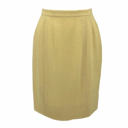Chanel jupe vintage en laine jaune