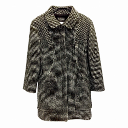 Chanel manteau en tweed gris avec boutons en forme de lion