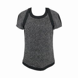 Chanel top in woven zig-zag cashmere & wool