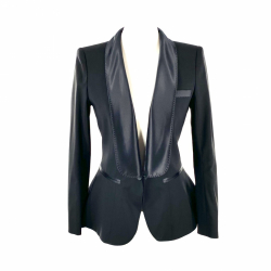 Louis Vuitton Veste tuxedo en laine noire avec bordures en satin