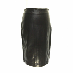 Vent couvert mini skirt in brown leather