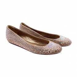 Le Silla  Le Silla ballerinas in copper leather with pink crystals