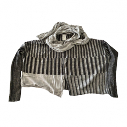 sarah Pacini Short sweater with integrated scarf