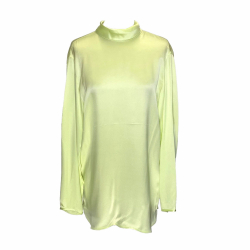 Celine Céline top in green silk with neck bow detail 