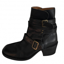 Fiorentini + Baker Black Nils Boots Wrap Ankle Strap Booties