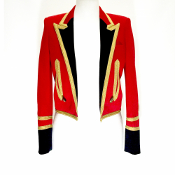 Saint Laurent Officer jacket in red with gold trim
