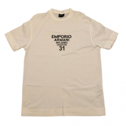 Emporio Armani Weisses T-Shirt mit Armani Schrift
