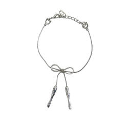 Christian Dior AB Dior Silver Brass Metal Jump Rope Bracelet Italy
