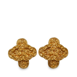 Chanel AB Chanel Gold Gold Plated Metal CC Clip on Earrings France
