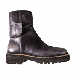 Maison Martin Margiela Unisex anthracite-taupe leather boots 36
