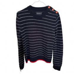 Zadig & Voltaire Striped sweater with red details