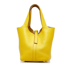 Hermès AB Hermes Yellow Calf Leather Taurillon Clemence Picotin Lock 18 France