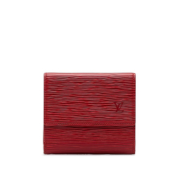 Louis Vuitton B Louis Vuitton Red Epi Leather Leather Epi Portefeuille Elise Wallet France