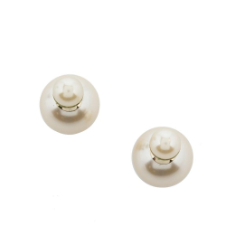 Christian Dior B Dior White Faux Pearl Other Clip On Earrings Italy