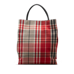 Burberry AB Burberry Red Canvas Fabric House Check Tote Bag China