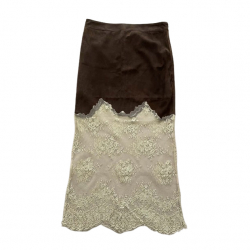 Red Valentino Suede/lace skirt