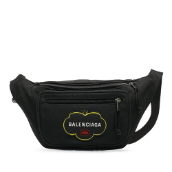 Balenciaga AB Balenciaga Black Nylon Fabric Explorer Belt Bag Italy