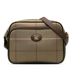 Burberry B Burberry Brown Beige Canvas Fabric Vintage Check Crossbody Bag United Kingdom