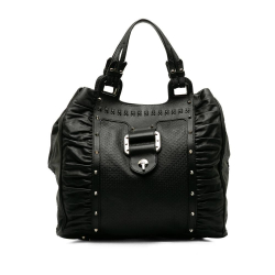 Versace B Versace Black Calf Leather Tote Bag Italy
