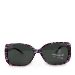Tiffany & Co AB Tiffany Black Resin Plastic Round Tinted Sunglasses Italy