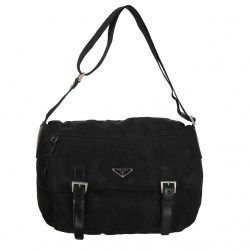 Prada Black Nylon Prada Messenger Bag