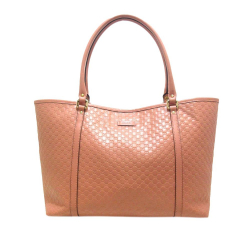 Gucci B Gucci Pink Calf Leather Medium Microguccissima Joy Tote Bag Italy