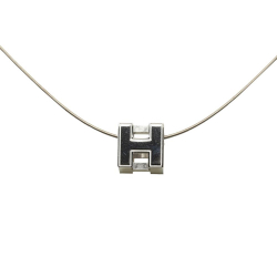 Hermès AB Hermès Silver Brass Metal Cage d'H Cube Necklace France