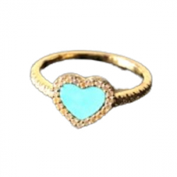 Apm Monaco Rose gold ring with turquoise heart