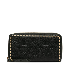 Louis Vuitton AB Louis Vuitton Black Monogram Empreinte Leather Zippy Wallet France