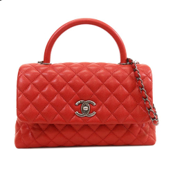 Chanel AB Chanel Red Caviar Leather Leather Small Caviar Coco Handle Bag France