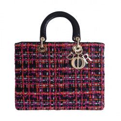 Christian Dior Lady Dior Gm tweed bag