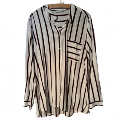 Only White / Bordeaux striped shirt blouse