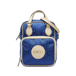 Gucci AB Gucci Blue with White Nylon Fabric GG Off the Grid Italy