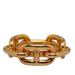 Hermès B Hermès Gold Gold Plated Metal Regate Scarf Ring France