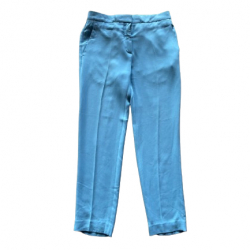 Rochas Pantalon droit en crêpe bleu clair