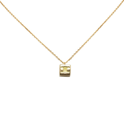 Celine AB Celine Gold Gold Plated Metal Triomphe Box Pendant Necklace Italy