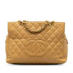 Chanel B Chanel Brown Light Brown Caviar Leather Leather Caviar Grand Shopping Tote France
