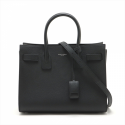 Saint Laurent Sac De Jour Baby MF Grained Leather 2-Ways Tote Bag Black