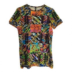 Gianni Versace T-shirt baroque en coton multicolore