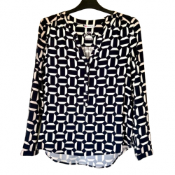 Street One Navy and white geometric blouse