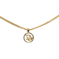 Christian Dior B Dior Gold Gold Plated Metal CD Logo Pendant Necklace Italy